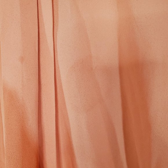 41 Hawthorne Breyson Pleated Tab-Sleeve Coral Orange Blouse S - Picture 7 of 12
